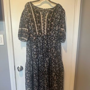 Floral Spring V Neck Dress Casual Dress